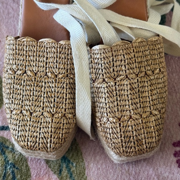 Modatrova Stilvi Raffia Espadrille Wedges Ankle Tie Natural EU 38 - Picture 5 of 16